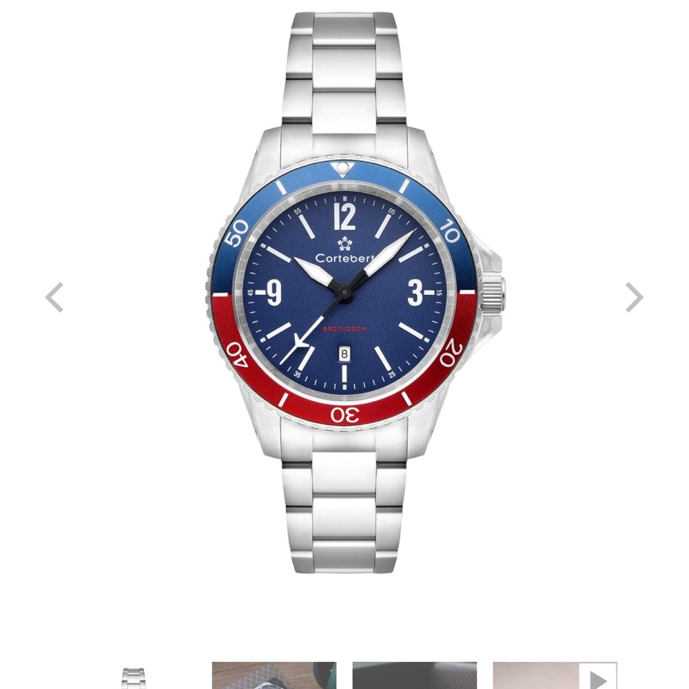 Cortebert classic blue vitesse watch